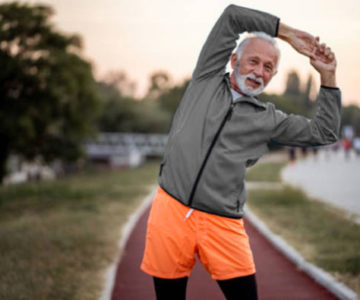 Senior Man stretching