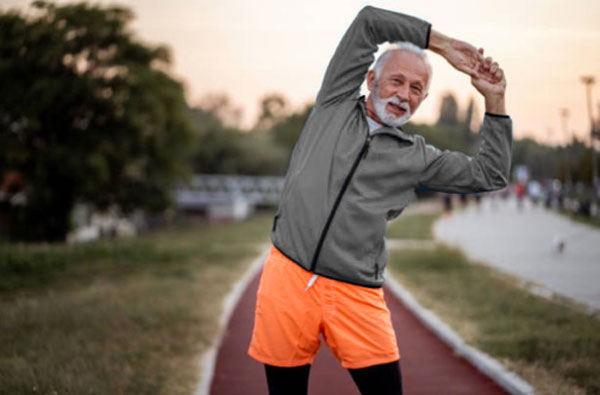 Senior Man stretching